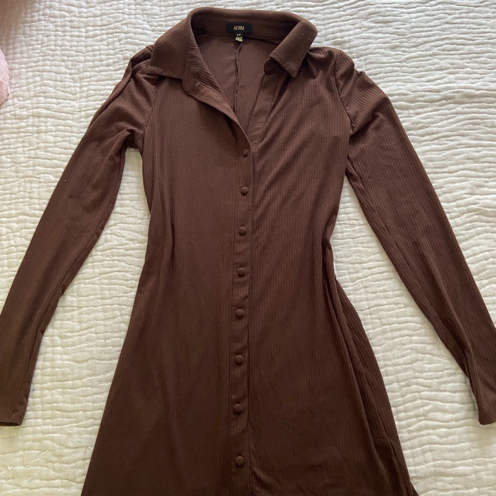AFRM brown knit dress